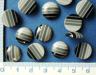 Plastové korálky, 12mm, šedé kolečko nalepovací, 1ks