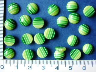 Plastové korálky, 8mm, zelené kolečko nalepovací, 1ks