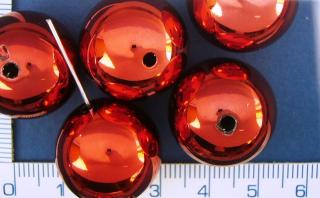 Plastové korálky, 20mm, červená kulička, lesklá, 1ks