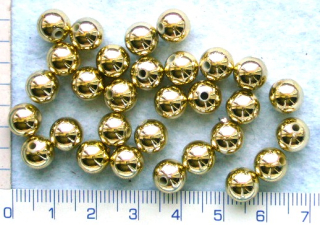 Pokovený plast, zlatá kulička,8mm,30ks