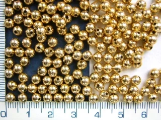 Plastové korálky,5mm,zlatá kulička,lesklá,100ks