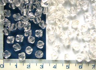 Plastové korálky, 6mm, čiré sluníčko,100ks