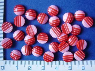 Plastové, nalepovací, 8mm, červené kolečko, 1ks