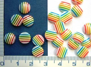 Plastové, nalepovací,duhové kolečko,8mm , 1ks
