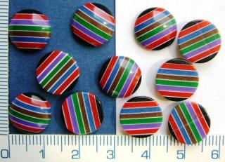 Plastové, nalepovací, 12mm, černobarevné kolečko, 1ks