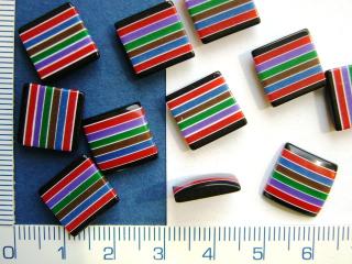 Plastové, nalepovací, 12mm, černobarený čtverec, 1ks