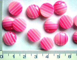 Plastové, nalepovací, 12mm, růžové kolečko, 1ks