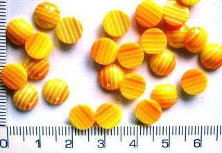 Plastové, nalepovací, 8mm, žluté kolečko, 1ks