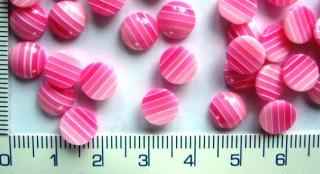 Plastové, nalepovací, 8mm, růžové kolečko, 1ks