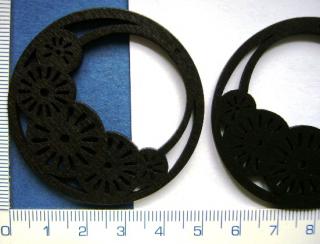 Dřevěné korálky, 49mm,černé kolečko,1ks