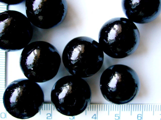Dřevěné korálky, 16mm, černá kulička, 1ks