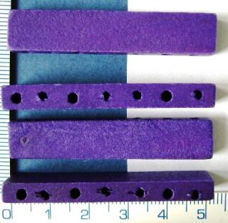 Dřevěné korálky, fialový rozdělovač,50x10mm,1ks