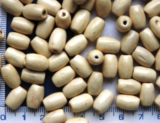 Dřevěné korálky, 12x8mm, přírodní ovál, 20ks