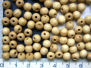 Dřevěné korálky,přírodní kulička, 6mm,50ks
