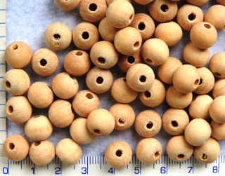 Dřevěné korálky,přírodní kulička nelakovaná, 12mm,10ks
