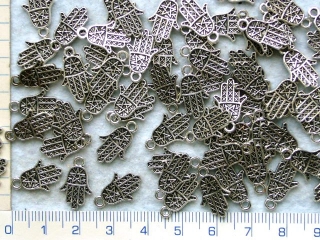 Kovové korálky, stř.ruka fatimy,16x10mm,1ks