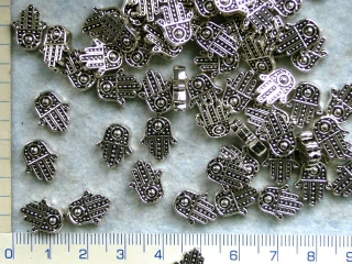 Kovové korálky, stř.ruka fatimy,12x10mm,1ks