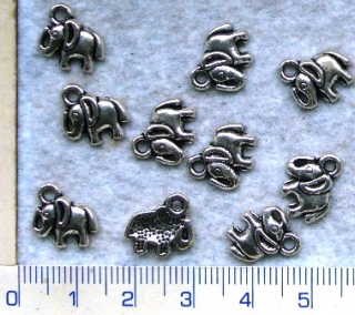 Kovové korálky,stř.slon,12x11mm,1ks
