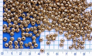 Kovové korálky,zlatý disk, 5mm,1ks