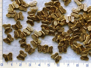 Kovové korálky,zlatý motýl,10x9mm,1ks