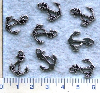 Kovové korálky,kotva s lanem 18x13mm,1ks