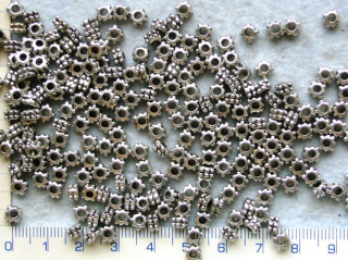 Kovové korálky,vroubkovaný korálek, 6x3mm,1ks