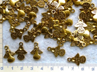 Kovové korálky,zlatý anděl,18x13mm,1ks