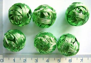 Drátěná zelená kulička, 18mm, 1ks
