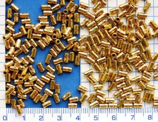Kovové korálky,zlatý váleček,5x3mm,1ks