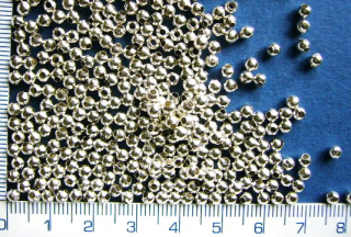Kovový korálek, stříbrná kulička 3mm, 100ks