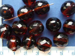 Broušené korálky, hnědá kulička, 12mm, 4ks-9g