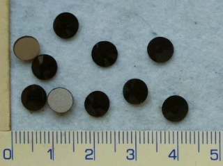 Broušené korálky,černý nalepovací,6mm,20ks