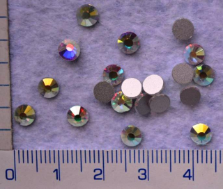 Broušené korálky, čiré nalepovací s AB, 4,8mm,20ks