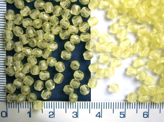 Broušené korálky, 4mm,žlutá,50ks