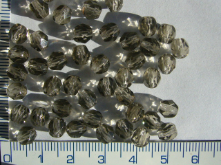 Broušené korálky,5mm, šedá kulička, cca65ks-10g