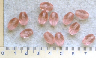 Broušené korálky,růžový ovál,11x8mm,12ks
