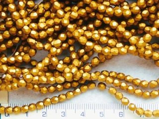Broušené korálky,4mm,zlatá kovová,50ks