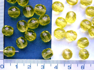 Broušené korálky, žlutá, 8mm, cca16ks-10g