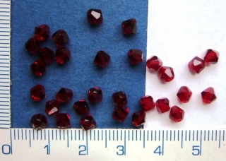 Broušené korálky, M.C.perle-sluníčka, 9mm,tm.červené,1ks
