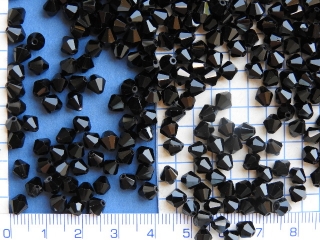 Broušené korálky, M.C.perle-sluníčka, 6mm,černé,20ks