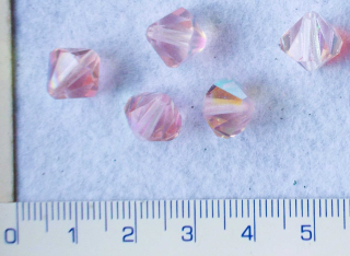 Broušené korálky, M.C.broušené sluníčko,růžové s pokovem,11mm,1ks
