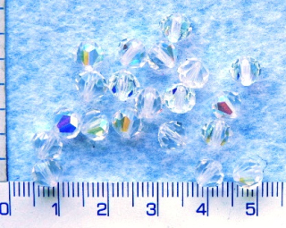 Broušené korálky, M.C.broušené perle sluníčko Preciosa,čiré s AB,11mm,1ks