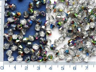 Broušené korálky, M.C.perle-sluníčka, 5mm,čiré s pokovem,20ks
