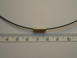 Náhrdelník, ocelové lanko, průměr cca 145mm, černá.