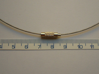Náhrdelník, ocelové lanko, průměr cca 145mm, stříbrná.