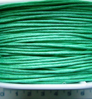 //Šňůrka, povoskovaná,1mm,pastelově zelená,10m