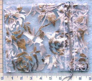 Dárková taštička z organzy stříbrné růže, 120x100mm,1ks