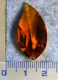 SWAROVSKI ELEMENTS přívěsek - oranžový lupen, 28x14mm