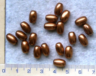 Pokovený plast, měděný oválek,10x6mm,20ks