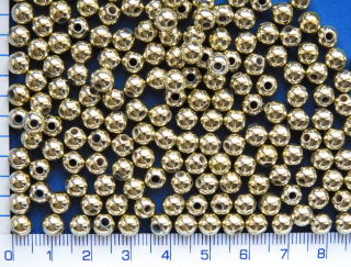 Pokovený plast, zlatá kulička,6mm,100ks
